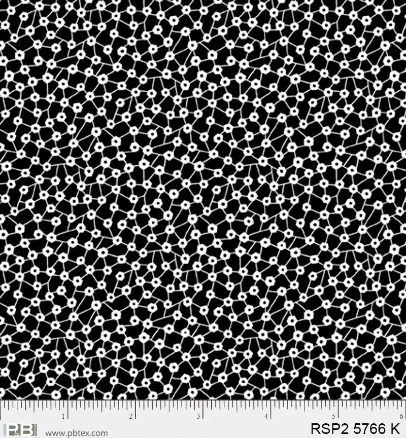 Salt & Pepper II - Connect the Dot, Black - PER 1/4 YARD