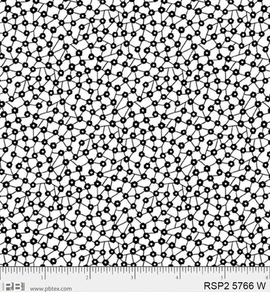 Salt & Pepper II - Connect the Dot, White - PER 1/4 YARD