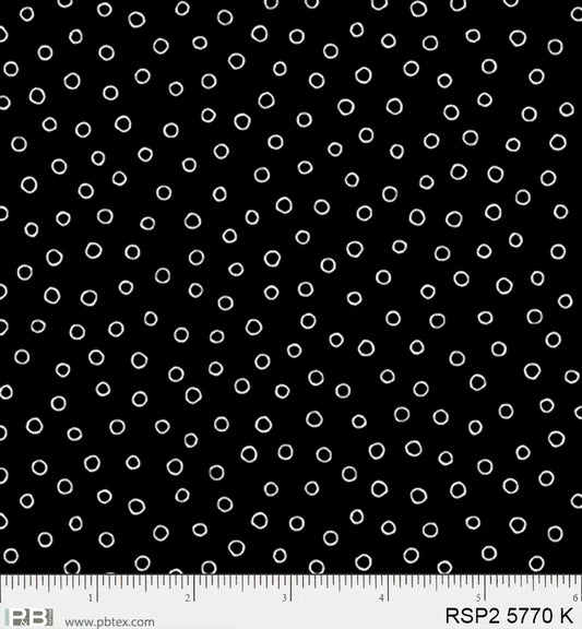 Salt & Pepper II - Circle, Black - PER 1/4 YARD