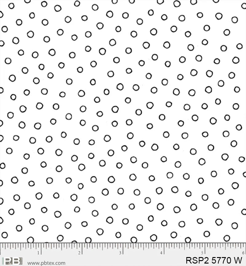Salt & Pepper II - Circle, White - PER 1/4 YARD