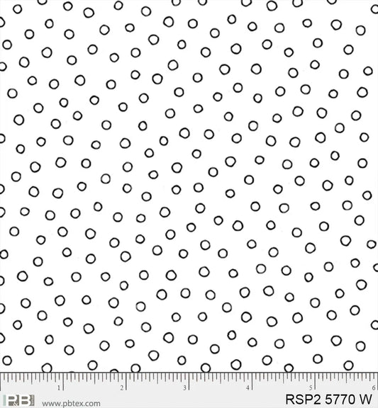 Salt & Pepper II - Circle, White - PER 1/4 YARD