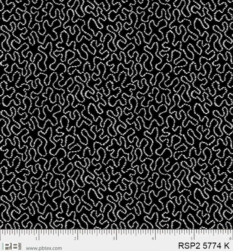 Salt & Pepper II - Doodle Maze, Black - PER 1/4 YARD
