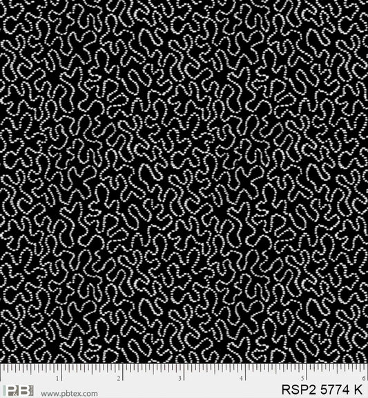 Salt & Pepper II - Doodle Maze, Black - PER 1/4 YARD