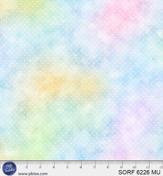 Sorbet Flannel - Cloudy Pin Dot, Multi - PER 1/4 YARD