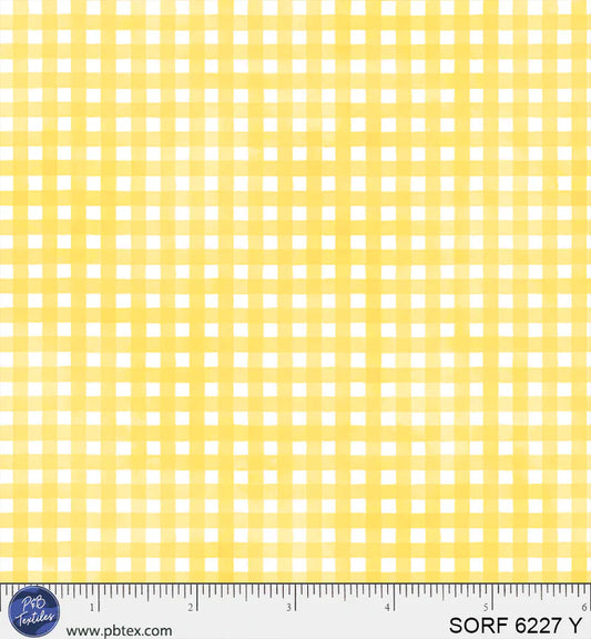 Sorbet Flannel - Tonal Gingham, Yellow - PER 1/4 YARD
