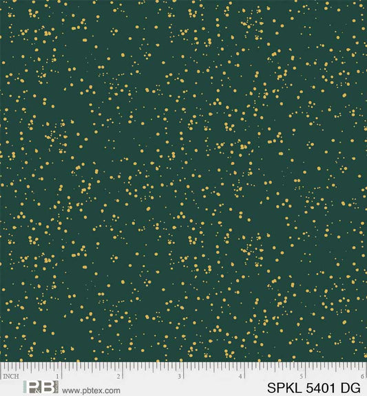 Sparkle - Dark Green/Gold - PER 1/4 YARD