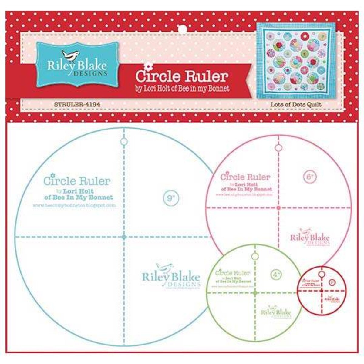 Lori Holt Circle Ruler Set - 9", 6", 4" & 2"