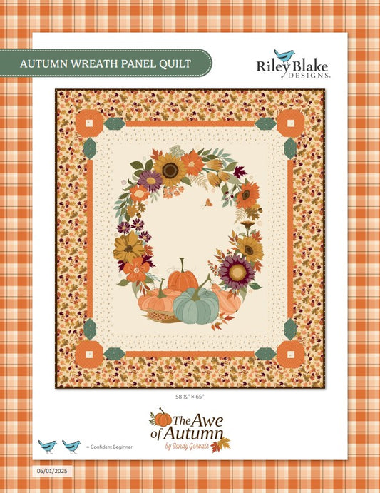 Autumn Wreath Panel Quilt Kit Cream (Riley Blake Awe of Autumn)