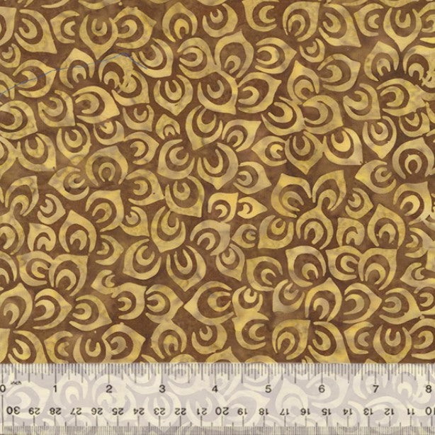Splendor, Petals, Sepia,  Batik Cotton  - PER 1/4 YARD