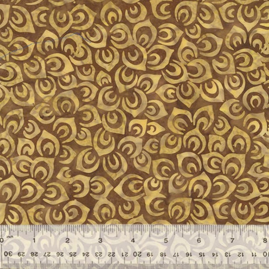 Splendor, Petals, Sepia,  Batik Cotton  - PER 1/4 YARD