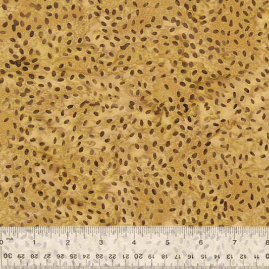 Splendor, Seeds, Peanut Batik Cotton  - PER 1/4 YARD