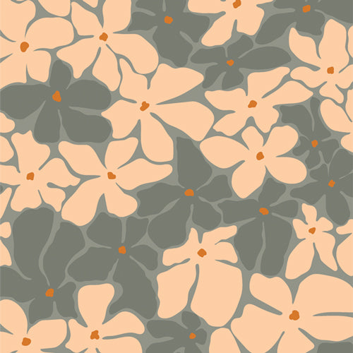 Tangerine - Bloom Burst, Sunset - PER 1/4 YARD