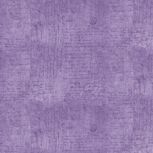 Love Letter - Handwriting Text on Woven Texture, Purple - PER 1/4 YARD