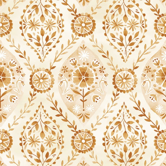 Bountiful and Blue - Rust - PER 1/4 YARD