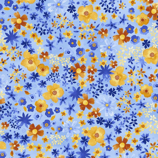 Bountiful and Blue - Periwinkle V5241-139 - PER 1/4 YARD
