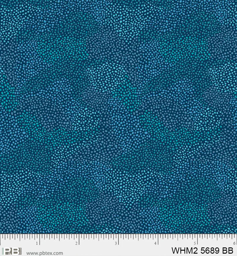 Whimsy II Basics, Bright Blue Tonal Spots - PER 1/4 YARD