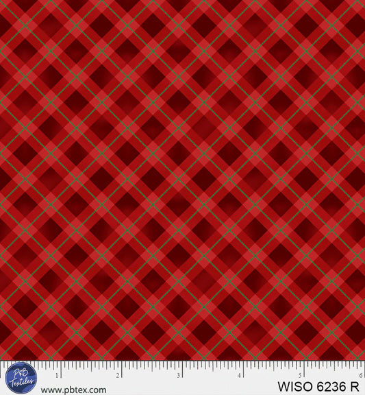 Winter Song - Calm Gingham, Red - PER 1/4 YARD