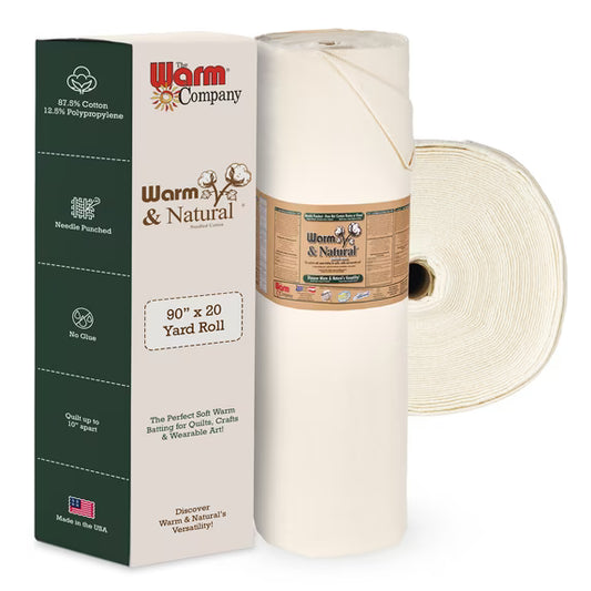 Warm & Natural Cotton Batting, Off-White - PER 1/4 YARD