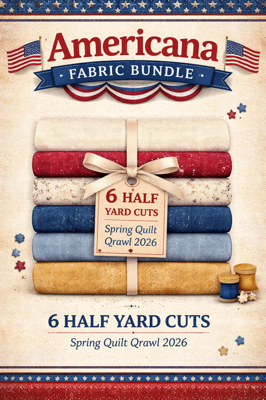 Americana Fabric Bundle - 6 half yard cuts - Spring Quilt Qrawl 2026