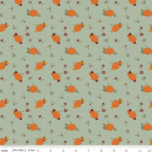 The Awe of Autumn, Pumpkins Hazy - PER 1/4 YARD