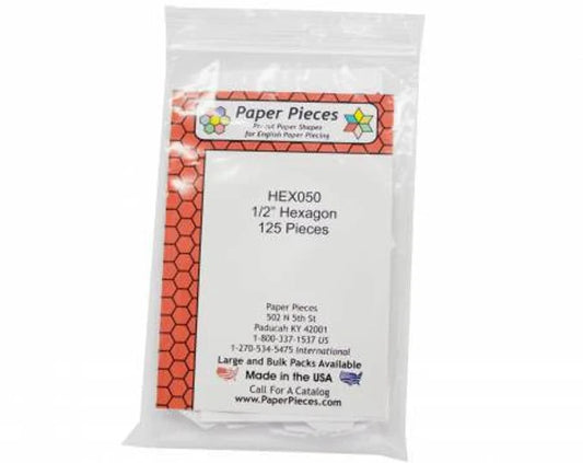 Paper Pieces 1/2" Hexagon EPP Pack, 125 ct