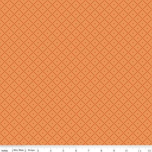 The Awe of Autumn, Grid Creamsicle - PER 1/4 YARD