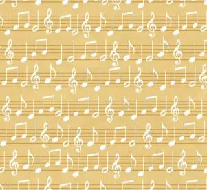 Song Bird - Music Sheets, Yellow - PER 1/4 YARD