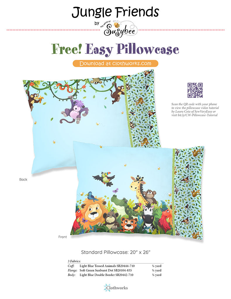 Jungle Friends - Burrito Pillowcase Kit