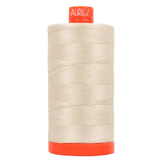 Aurifil Mako Cotton Thread Solid 50wt 1422yds, Light Beige