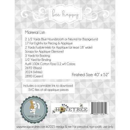 Bee Happy Quit Pattern