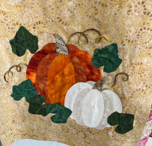 Pumpkin Applique Tablerunner class  - Mon, Sept. 8, 10-4 $50.00