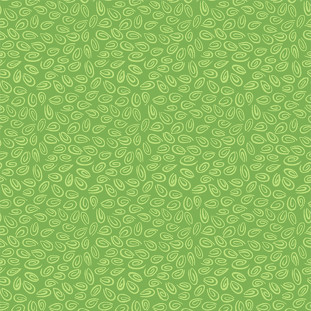 Swirls, Grass Green - PER 1/4 YARD