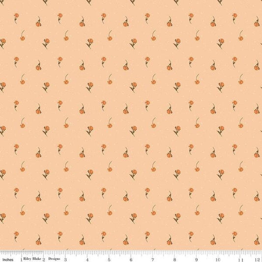 The Awe of Autumn, Flower Toss Blush - PER 1/4 YARD