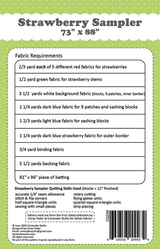 Strawberry Sampler Quilt Pattern