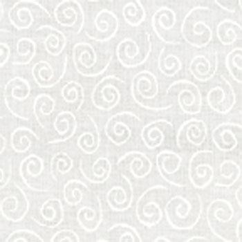 Muslin Mates - Swirls, White - PER 1/4 YARD