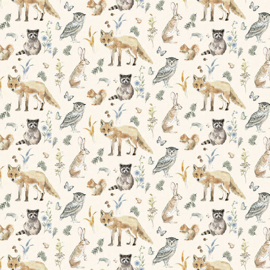 Wildwood - Animals, Cream - PER 1/4 YARD