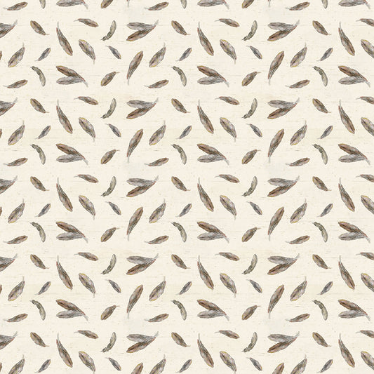 Wildwood - Feathers, Light Brown - PER 1/4 YARD