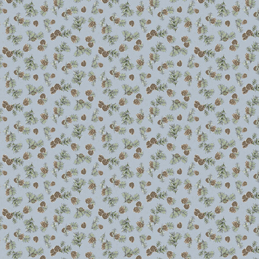 Wildwood - Pine Cones, Slate - PER 1/4 YARD