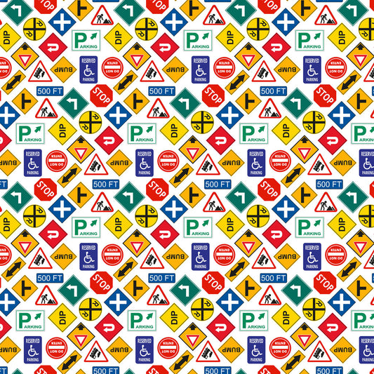 Let's Go! - Signs, White - PER 1/4 YARD