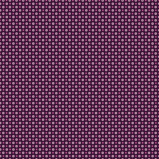 Coneflower Corral - Bandana, Dark Eggplant - PER 1/4 YARD