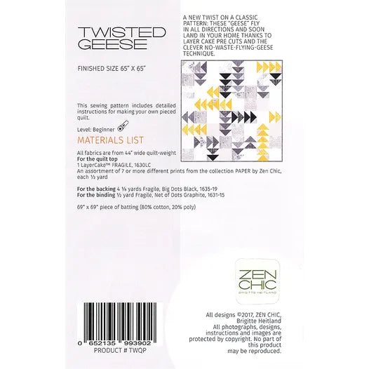 Twisted Geese Quilt Pattern
